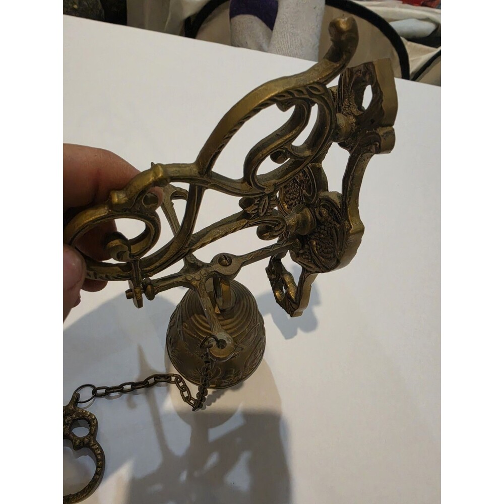 Vintage Brass Wall Mount Monastery-Style Door Or Dinner Bell